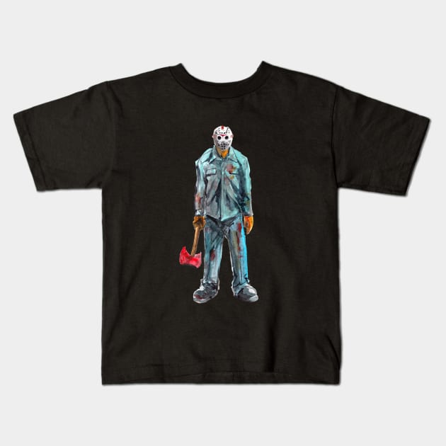 Hockey Mask Guy Kids T-Shirt by enoogs